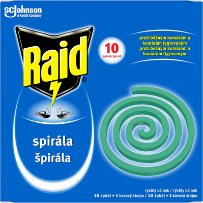 Raid insekticidní spirála proti komárům 10 ks