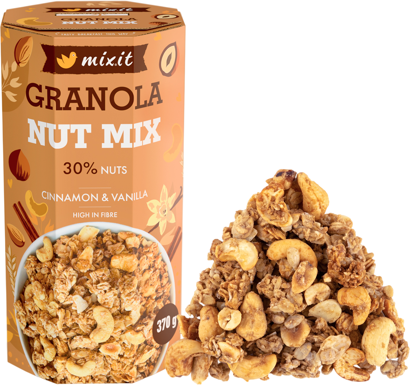 Mixit Granola z pece – Ořechový mix 1 x 370 g