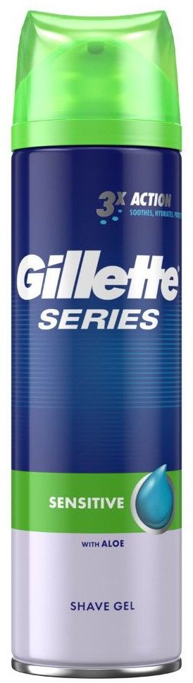 Gillette FUSION Holicí strojek se 2 náhradními břity + Gillette Series Gel na holení citlivý 200 ml
