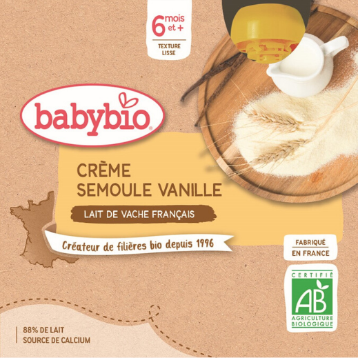 Babybio krupice s vanilkou 4 x 85 g