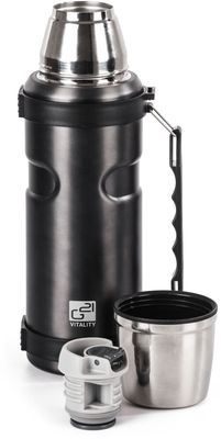 G21 Termoska na pití, ocelově šedá s rukojetí 1000 ml