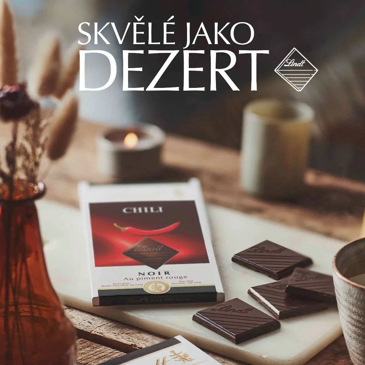 Lindt Čokoláda EXCELLENCE Hořká s chilli extraktem 100 g