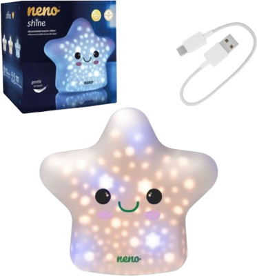 Neno Lampička noční Shine silikonová dětská, 3 úrovně jasu, 11 režimů svícení, USB-C 12.5 cm
