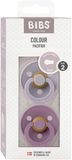 BIBS Colour symetrické dudlíky z přírodního kaučuku velikost 2, Fossil Grey / Mauve 2 ks