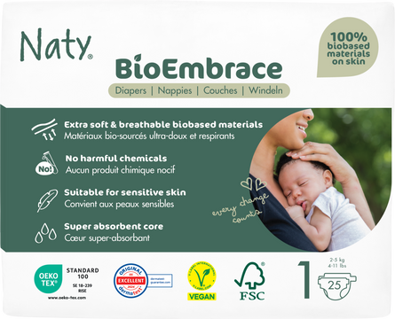 Naty Plenky Newborn 2 - 5 kg, 25 ks