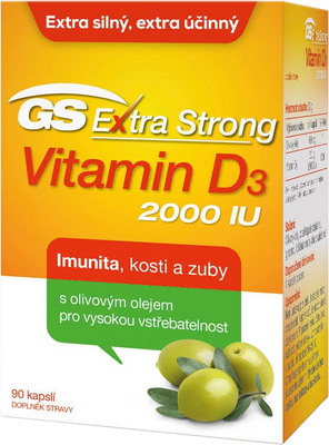 GS Extra Strong D3 2000 IU 90 kapslí