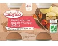 Babybio ovocný príkrm jablko marhuľa cereálie 2 x 130 g
