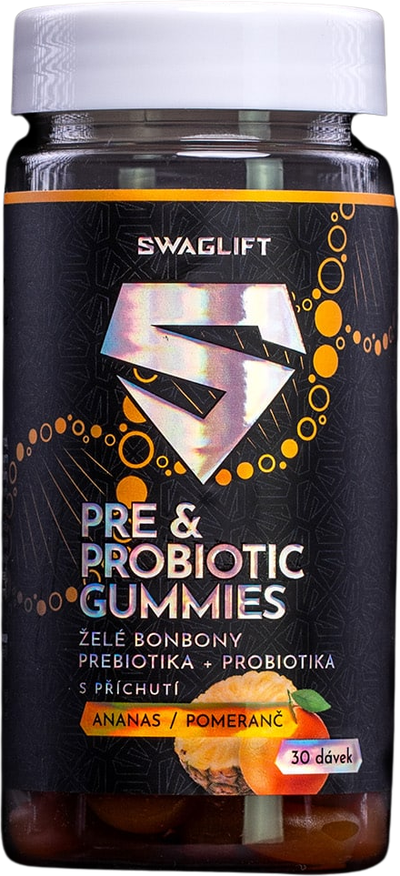 Swaglift Pre & probiotic gummies s příchutí ananasu a pomeranče 60 ks