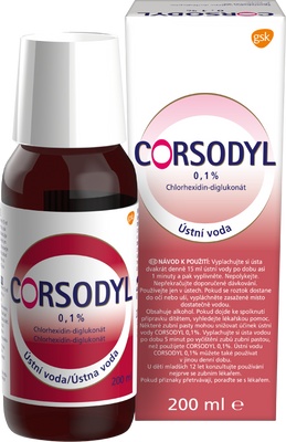 Corsodyl Ústní voda 0.1% 200 ml
