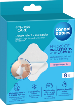 Canpol babies Hydrogelové hojící prsní polštářky s lanolinem 8 ks
