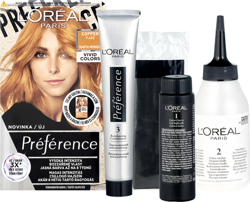 L'Oréal Paris Préférence Vivid Colors Permanentní barva na vlasy 7.432 Santa Monica 150 ml