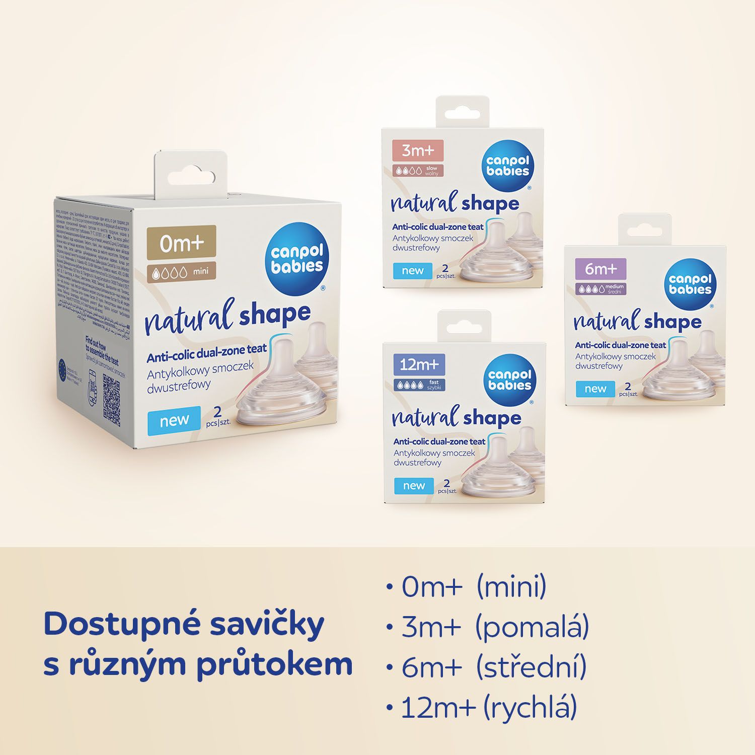 Canpol babies Savička k lahvi Natural Shape 3m+, 2 ks