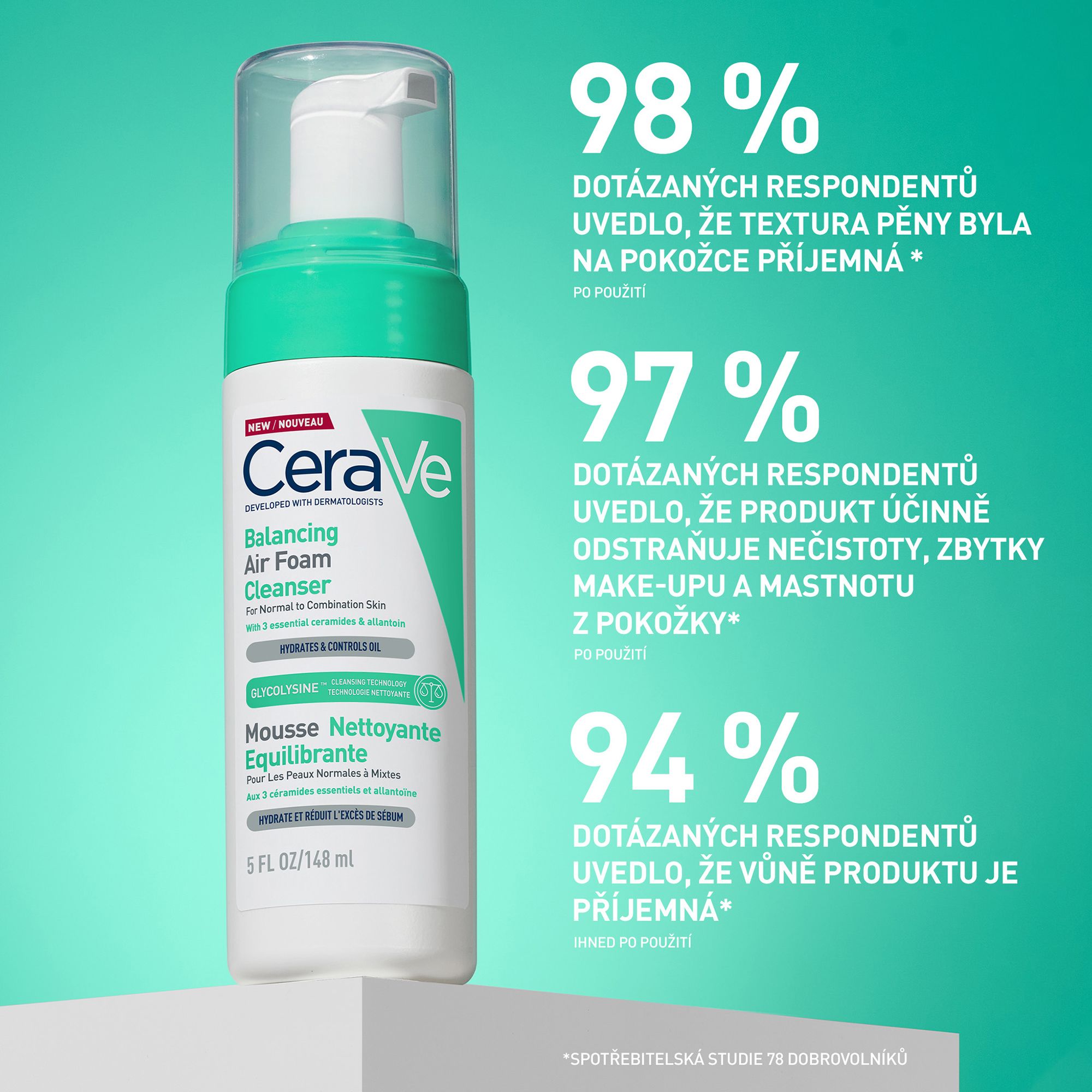 CeraVe čistící pěna pro optimální pH pro normální až smíšenou pleť 148 ml