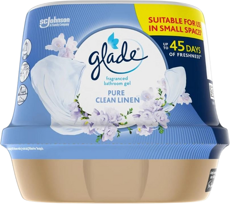 Glade Clean Linen vonný gel do koupelny 180 g
