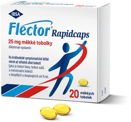 Flector Rapidcaps 25 mg 20 měkkých tobolek