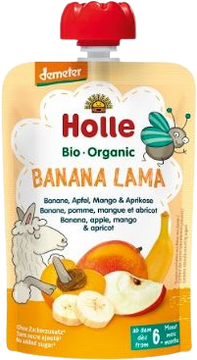 Holle BIO Pyré - Banana Lama - banán, jablko, mango a meruňka 100 g
