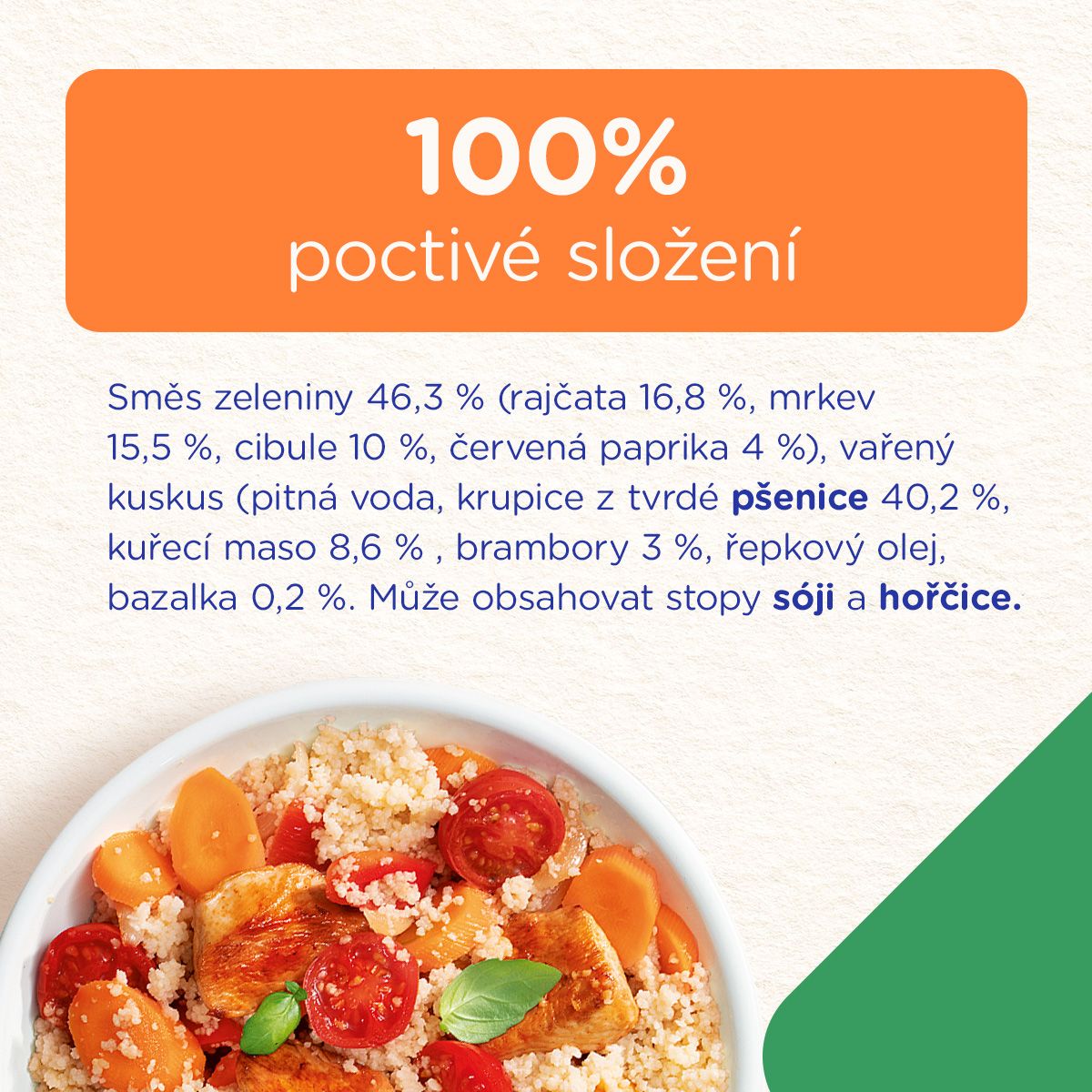 Sunar příkrm kuskus se zeleninou a kuřetem 6m+ 120 g