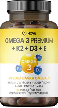 MOVit Energy Omega 3 Premium+K2+D3+E 90 tobolek