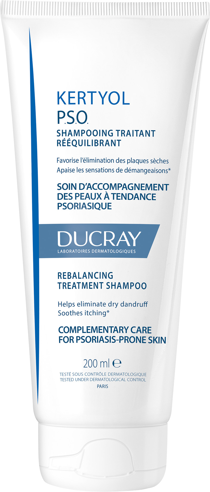 PB Ducray Kertyol PSO Pečující šampon navracející rovnováhu vlasové pokožce při psoriáze 200 ml