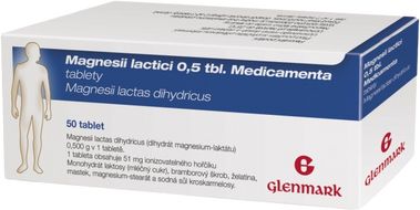 Glenmark Magnesii Lactici 0.5g MVM 50 tablet 50 ks