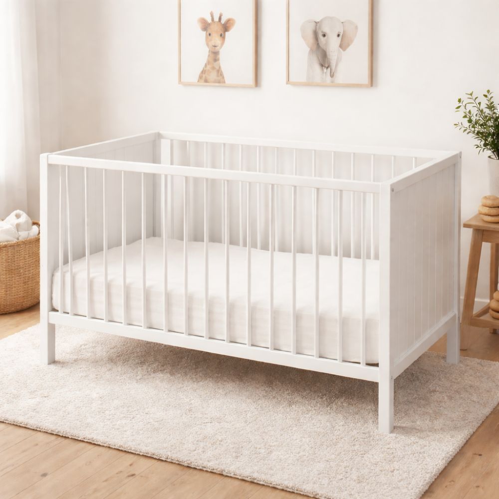 Petite&Mars Postýlka dřevěná Mila 3 in 1 White Wood