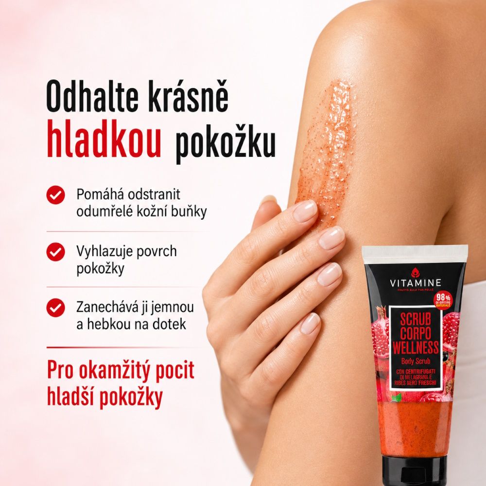 Erboristica Vitamine Wellness tělový peeling granátové jablko a černý rybíz 200 ml