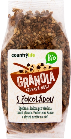 Country Life Granola Křupavé müsli s čokoládou BIO 350 g