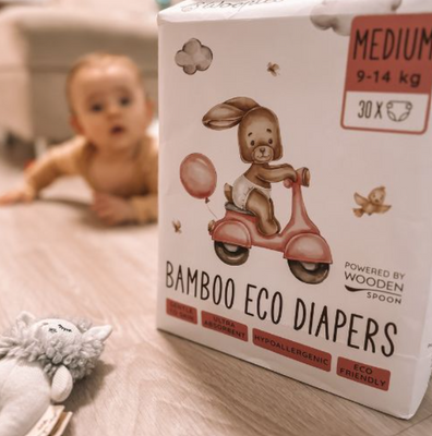 Woopies dětské EKO pleny Medium 9 - 14 kg Wooden Spoon 30 ks