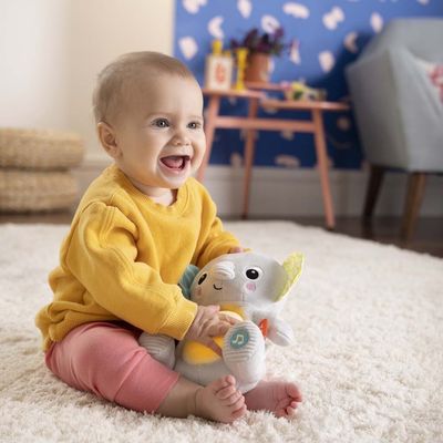 Bright Starts Hračka plyšová hudební svítící Hug-a-bye Baby™ sloník 0m+