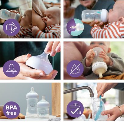 Philips Avent Láhev Natural Response s ventilem AirFree 260ml, 1m+, slon