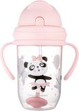 Canpol babies Exotic Animals nevylévací hrneček se slámkou a závažím růžový 270 ml