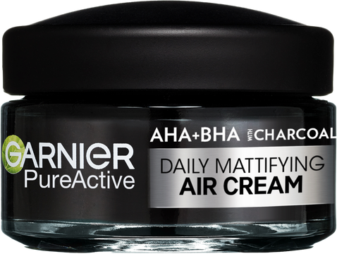 Garnier Pure Active AHA + BHA lehký denní zmatňující krém 3v1 s aktivním uhlím, 50 ml