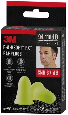 3M Zátkové chrániče sluchu E-A-Rsoft™ FX™, SNR 37 dB, žluté 5 ks