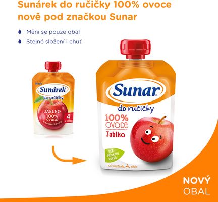 Sunar Do ručičky ovocná kapsička jablko 4m+ 100 g