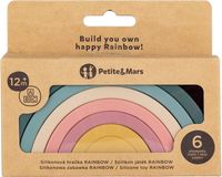 Petite&Mars Hračka silikonová skládací Rainbow Misty Green 12m+
