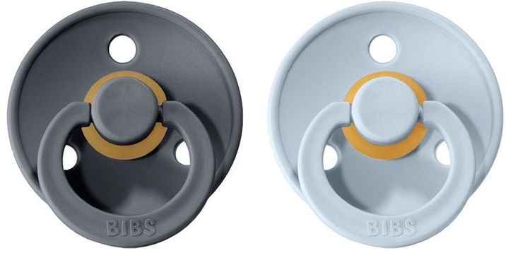 BIBS Colour dudlíky z přírodního kaučuku velikost 3, Iron/Baby Blue 2 ks