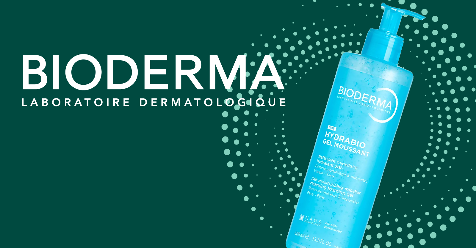 Bioderma Hydrabio Gel moussant pěnivý micelární čisticí gel poskytující 24h hydrataci 400 ml