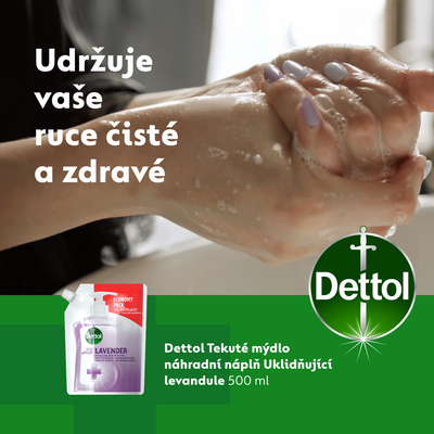 Dettol Tekuté mýdlo Náhradní náplň Uklidňující levandule 500 ml