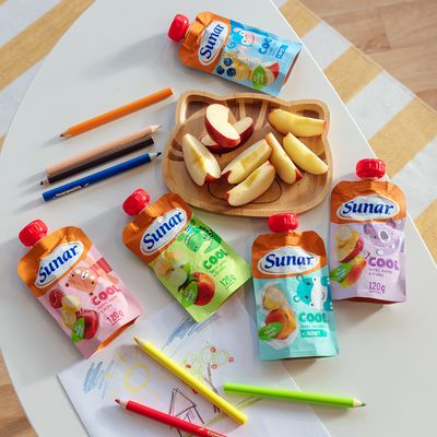 Sunar Cool ovocná kapsička banán, meruňka, jogurt 12m+ 110 g