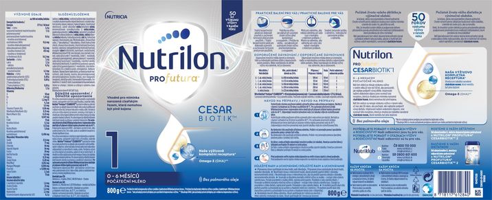 Nutrilon Profutura CESARBIOTIK 1 počáteční kojenecké mléko 800 g