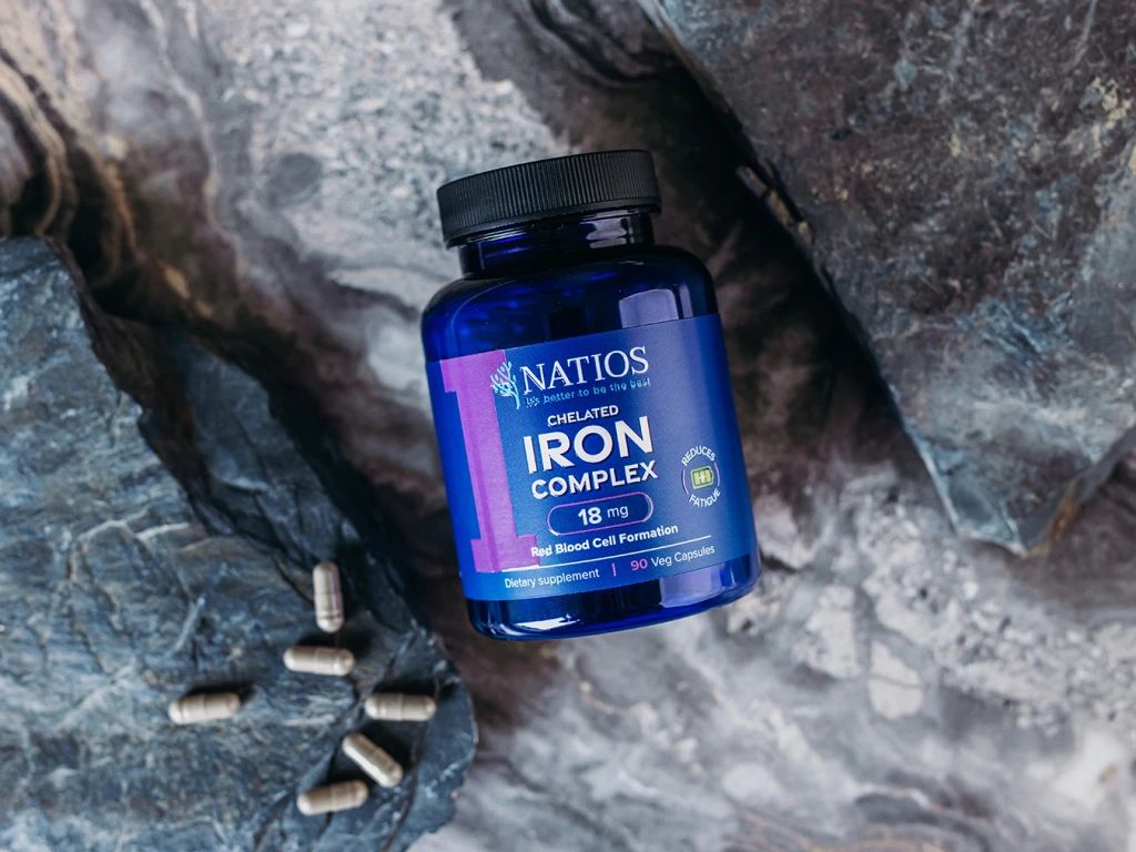 Natios Iron Chelated Complex, Železo bisglycinát, 18 mg 90 kapslí