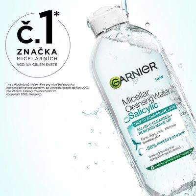 Garnier Micelární čisticí voda s kyselinou salicylovou 400 ml