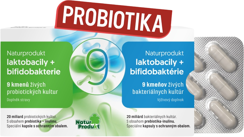 Naturprodukt Probiotika. laktobacily+bifidobakterie 9 kmenů 15 tobolek