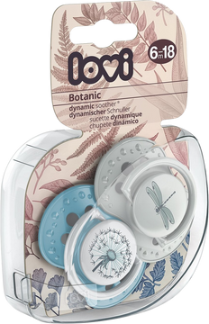 LOVI Dudlík silikonový dynamický Botanic Chlapec 6-18m 2 ks