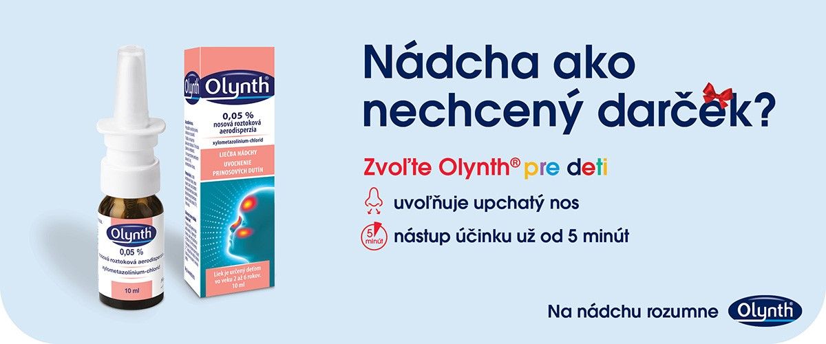 Olynth 0,05 % nosová roztoková aerodisperzia na liečbu nádchy u detí od 2 rokov