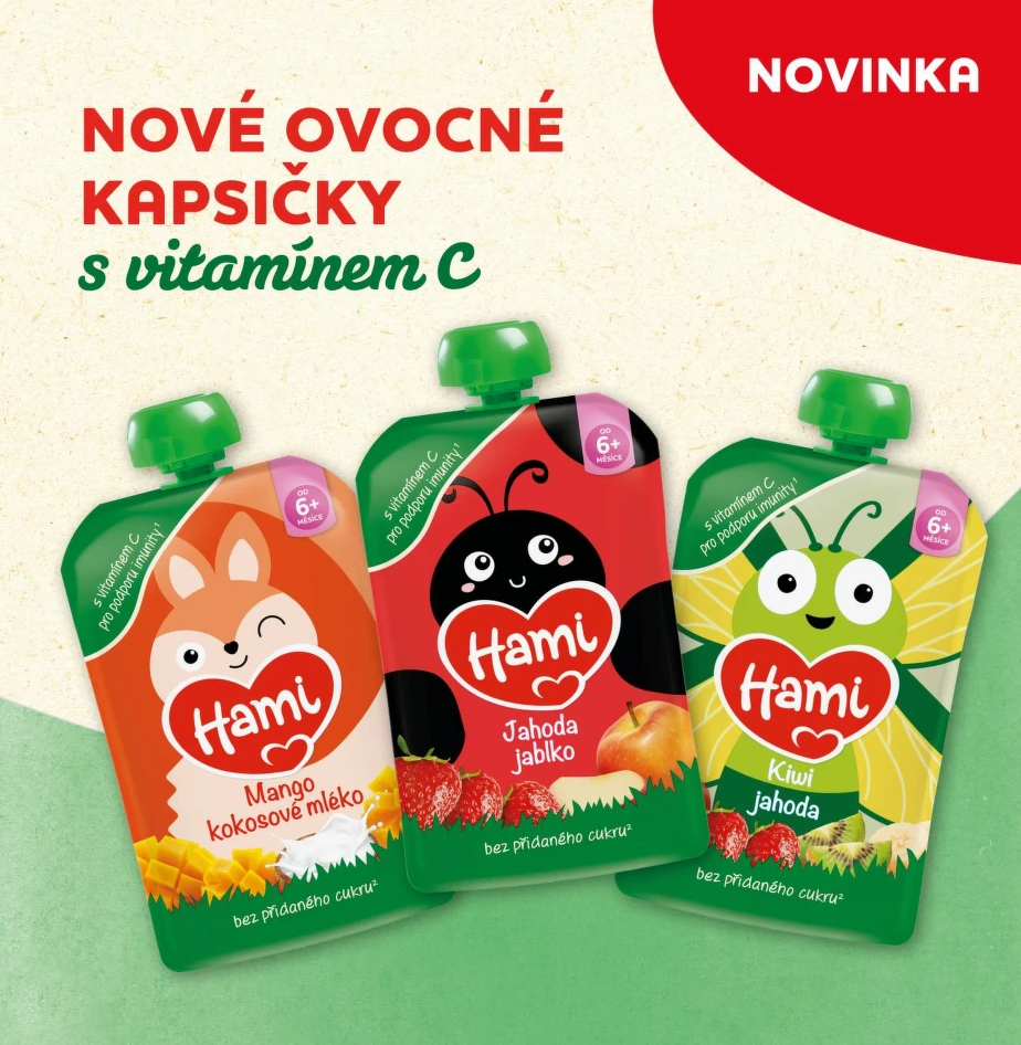 Hami Příkrm kapsička Jablko, banán, černý rybíz a borůvky 100 g