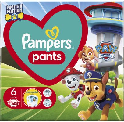 Pampers Active Baby Pants Paw Patrol Kalhotkové plenky vel. 6, 14-19 kg, 60 ks