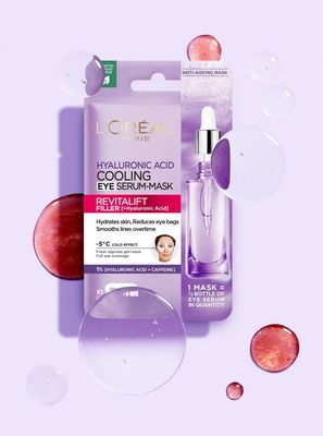 L'Oréal Paris Revitalift Filler Textilní oční maska s chladivým efektem 13 g