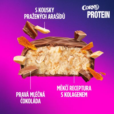 Corny Protein 30 % proteinová tyčinka arašíd karamel 50 g