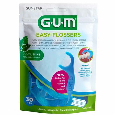 Gum Easy Flossers + cestovní pouzdro 30 ks